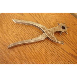 Leather Punch Metal Vintage West Germany Rotating Held Leather Hole Pliers